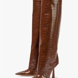 Vertundy women’s fold over boots-Pointed toe stiletto size 8